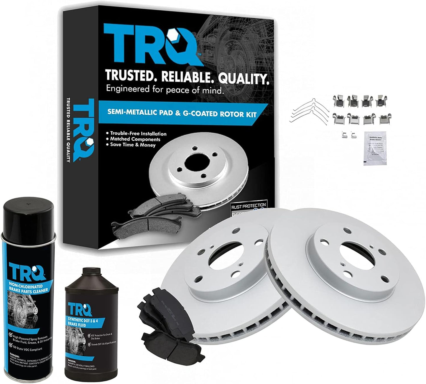 TRQ Front Brake Pad & Rotor Kit for 1995-2003 Toyota Models