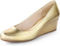 Ankis Black Nude Silver Gold Wedges for Women - Comfortable Low Heel