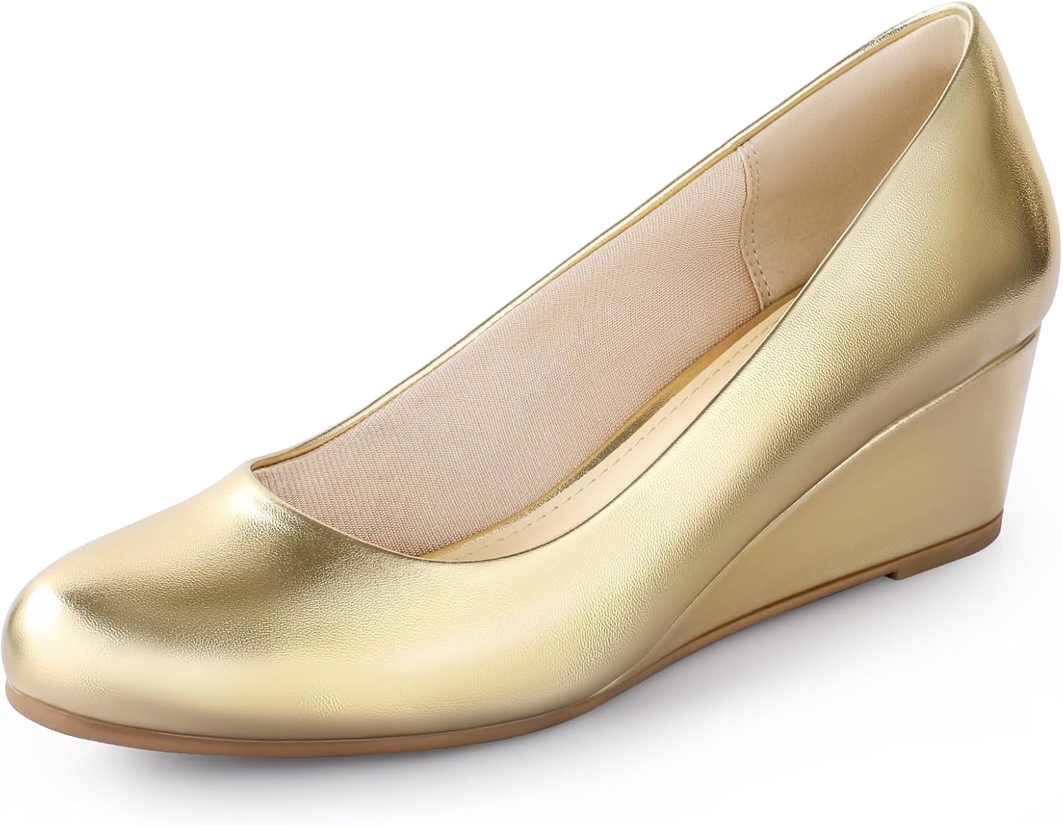 Ankis Black Nude Silver Gold Wedges for Women - Comfortable Pumps
