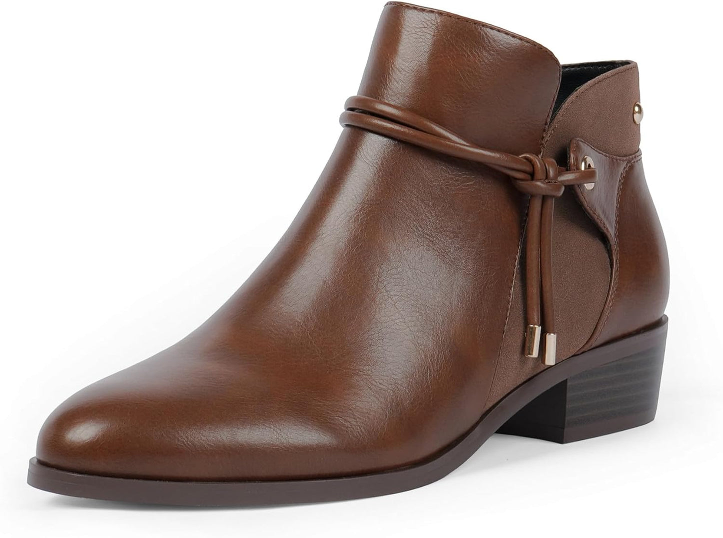 Stylish Ankle Boots for Women with Low Heel and Side Zipper