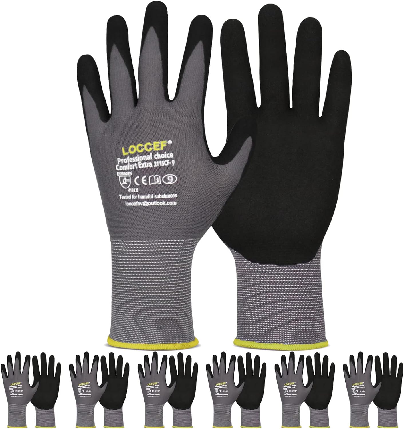 Seamless Knit Nitrile Coated Work Gloves Set