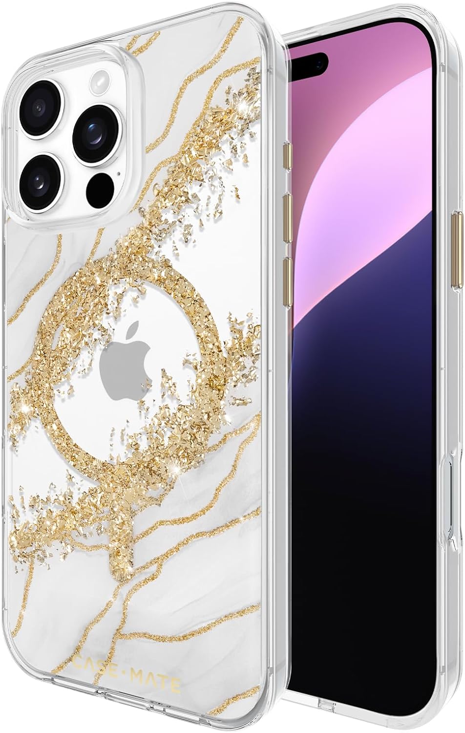 Stylish Marble iPhone 16 Pro Max Case with 12ft Drop Protection