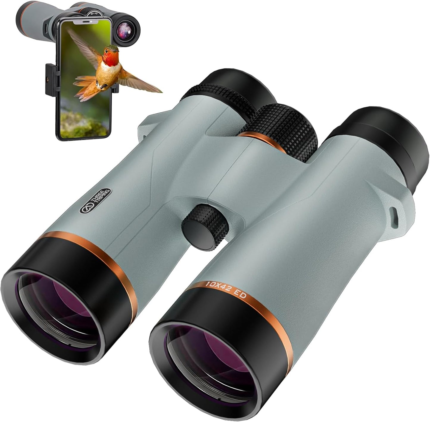 10x42 ED Binoculars for Adults with Phone Adapter for Outdoors