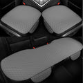 Gray PU Leather Car Seat Bottom Covers Pair and Rear Bench - Universal