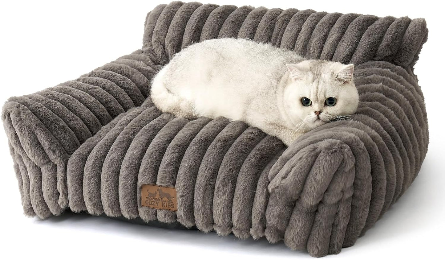 Cute Cat Couch for Small Pets - Ultra-Soft Plush Bed
