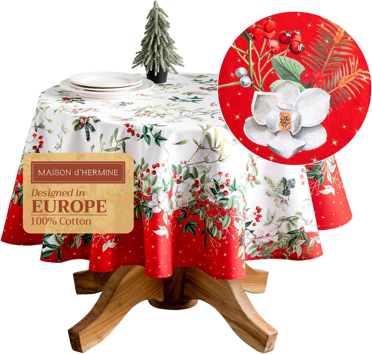 Maison d' Hermine Round Tablecloth 69 Inches for Elegant Dining