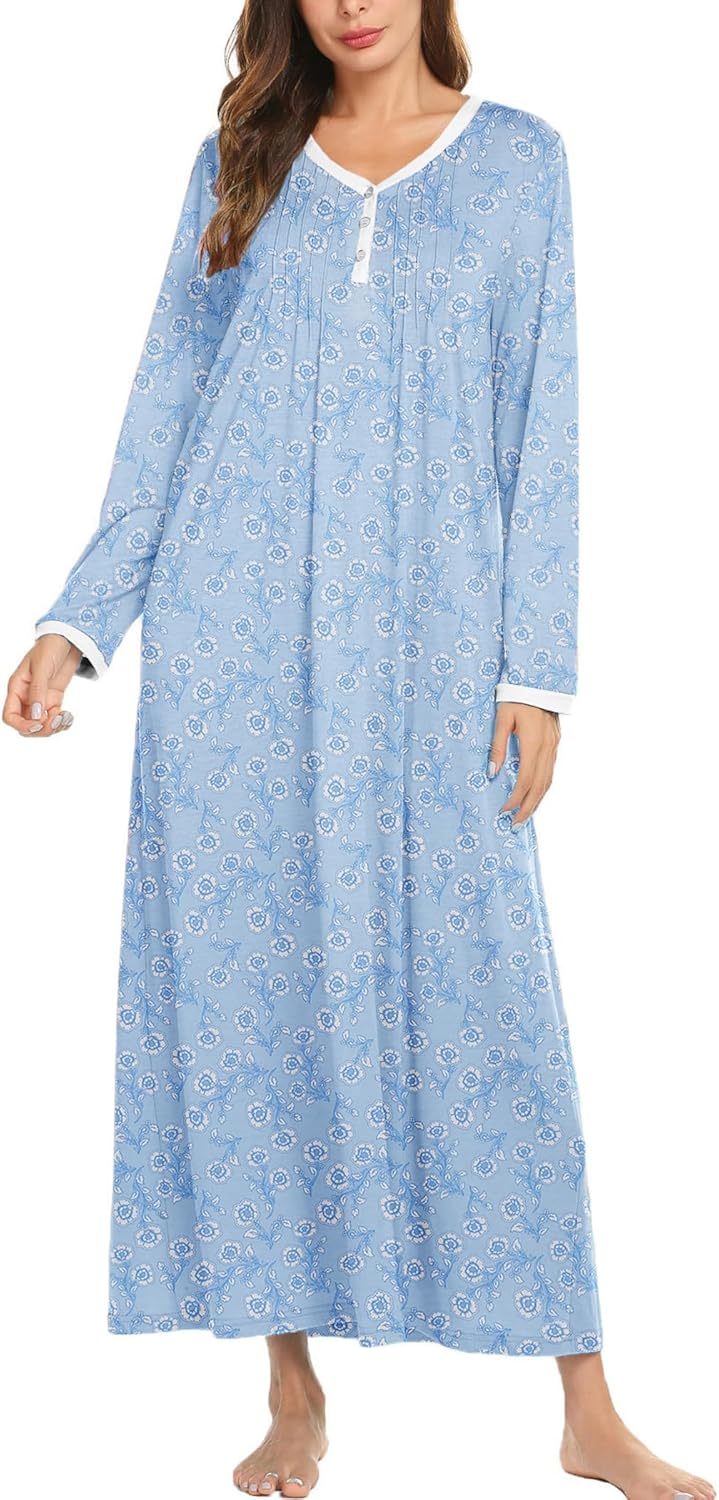 Ekouaer Cotton Nightgowns for Women - Soft Comfy Nightdress