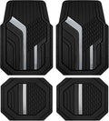 Heavy Duty Rubber Car Floor Mats Dual Color Design - Black