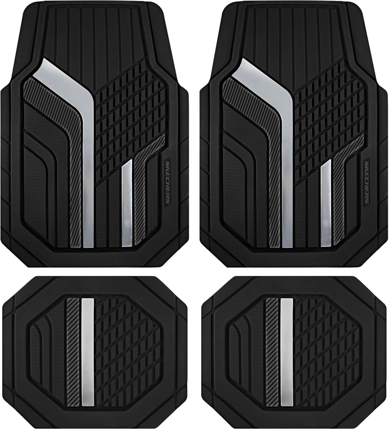 Skechers Heavy Duty Rubber Car Floor Mats for All Weather Use