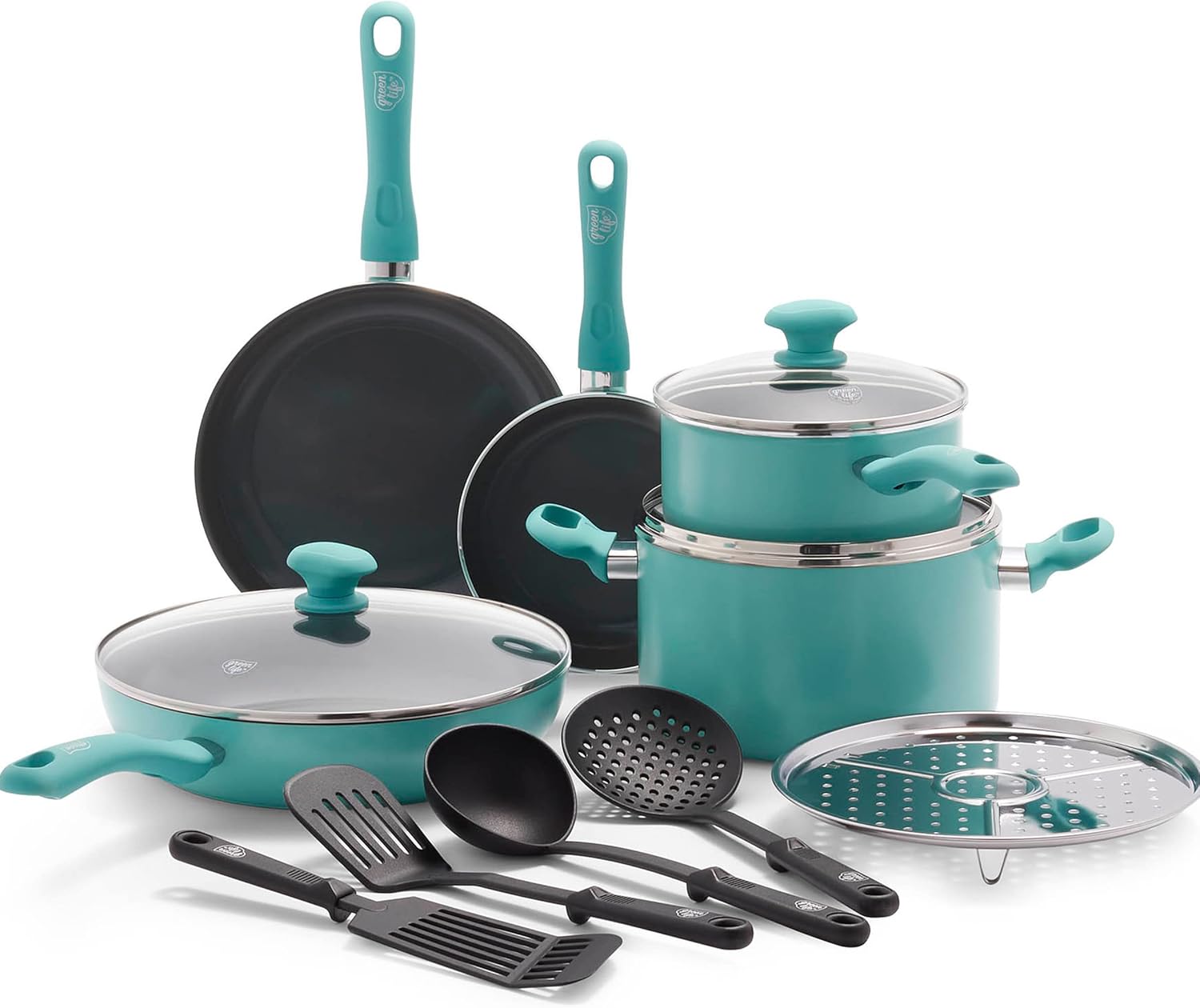 GreenLife Soft Grip Diamond Healthy Ceramic Nonstick Cookware Set