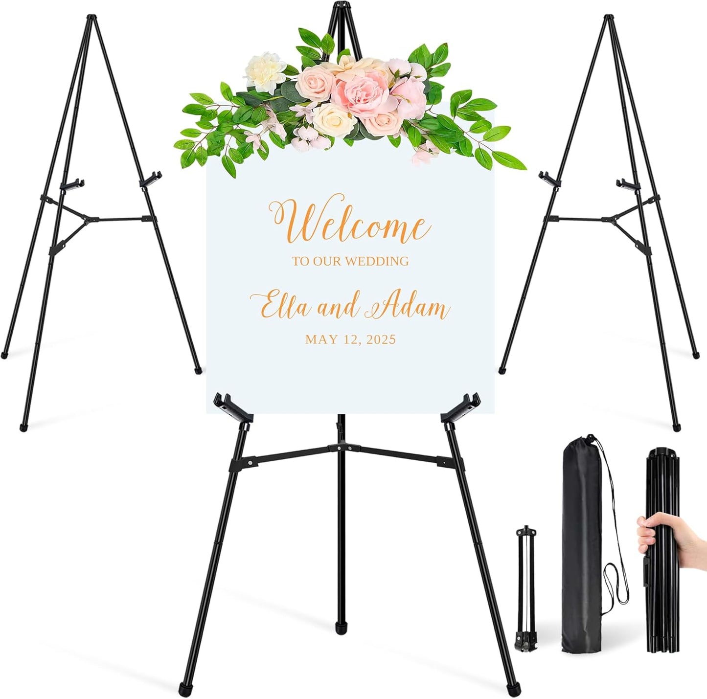 3Pcs Easel Stand for Sign - Lightweight Portable Display Easel