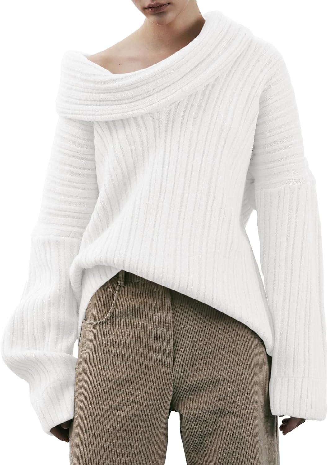 Saodimallsu Womens Off The Shoulder Sweater Top for Fall