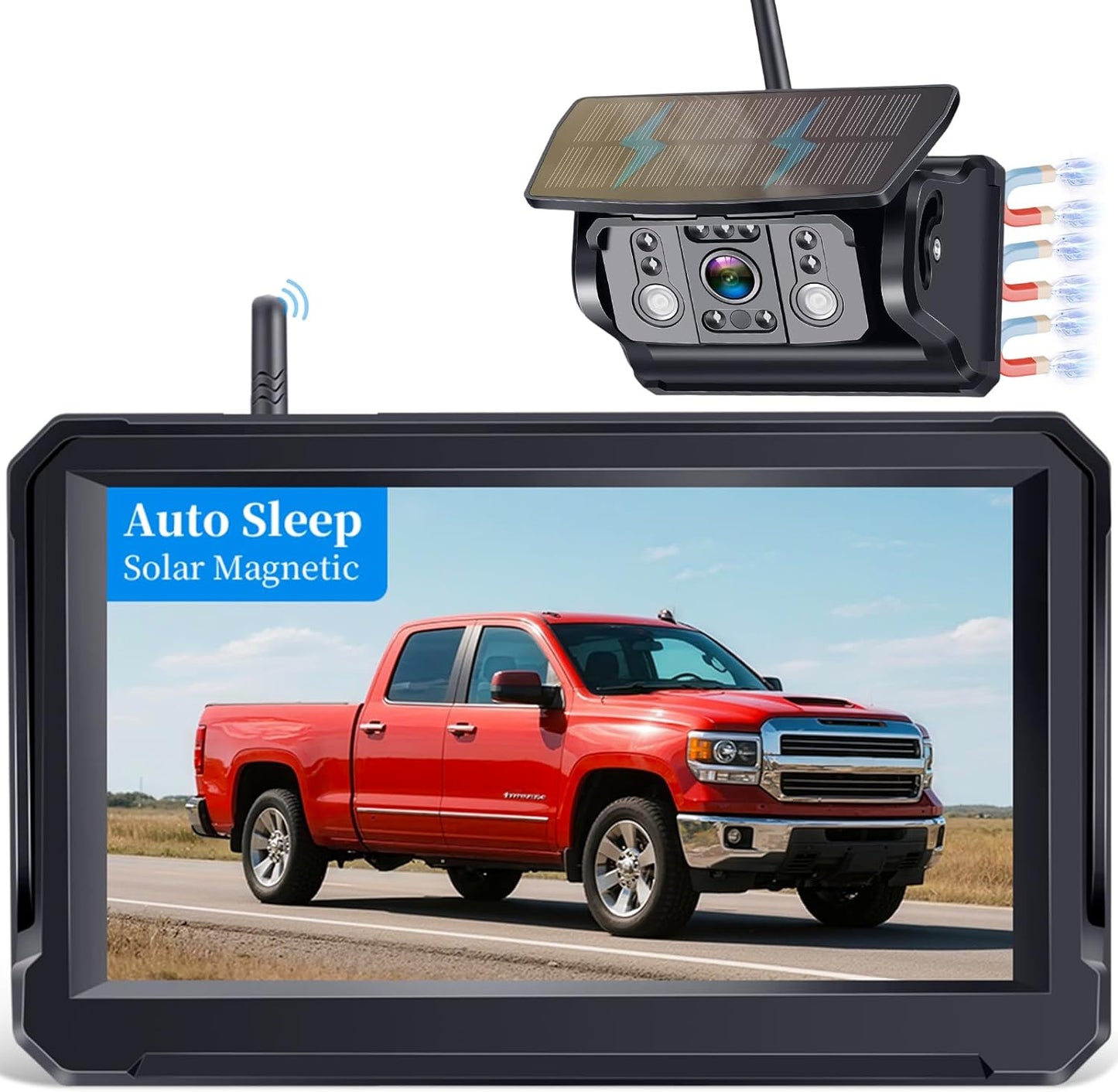 Wireless Backup Camera Solar for Truck - Easy Magnetic Install