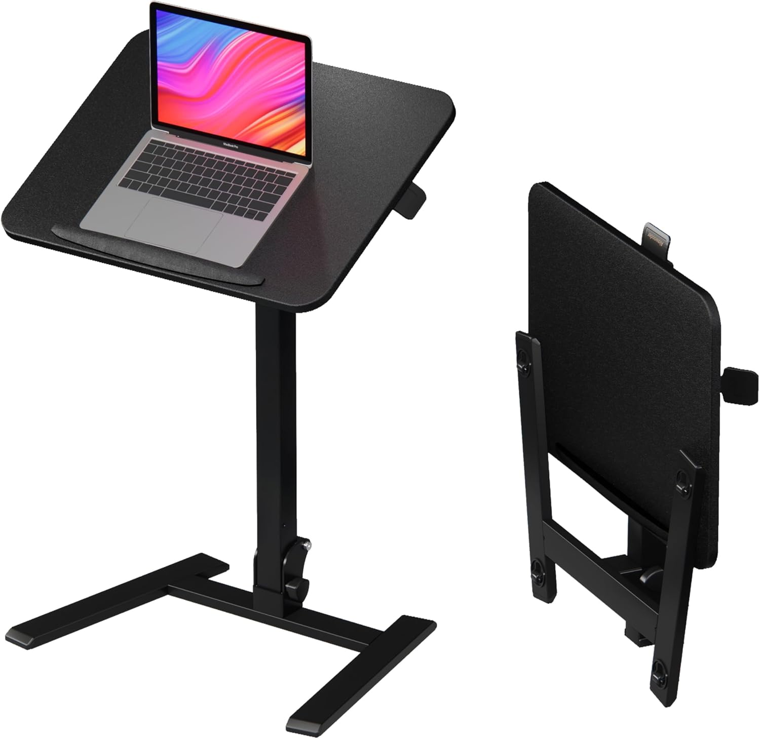 Mobile Folding Desk 25 Inch - Height Adjustable Rolling Desk