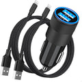 MFi Certified iPhone Fast Car Charger with 2-Pack Lightning Cables