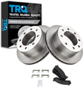 TRQ Rear Premium Posi Ceramic Disc Brake Pads & Rotors Kit - Reliable