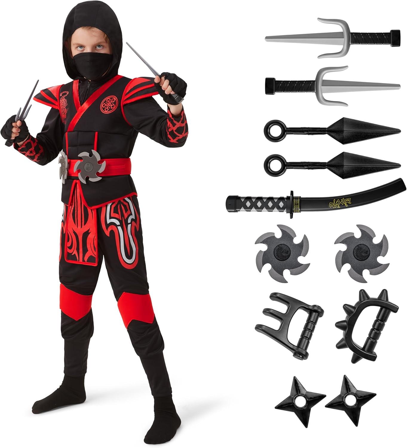Red Ninja Costume for Kids - Perfect for Halloween Dress Up
