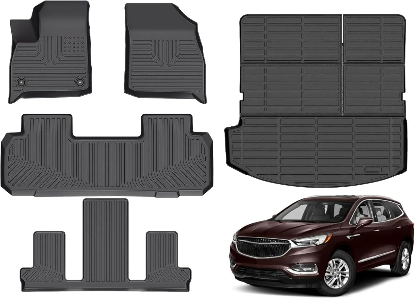 Hutisya Floor Mats & Cargo Liner Set for Buick Enclave 2018-2024