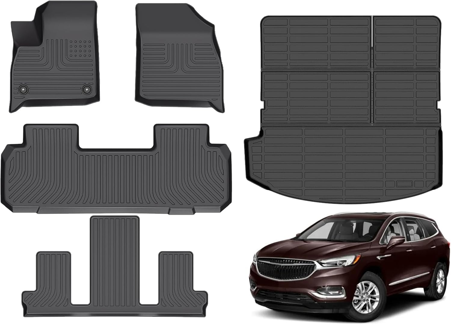 Hutisya Floor Mats & Cargo Liner Set for Buick Enclave 2018-2024