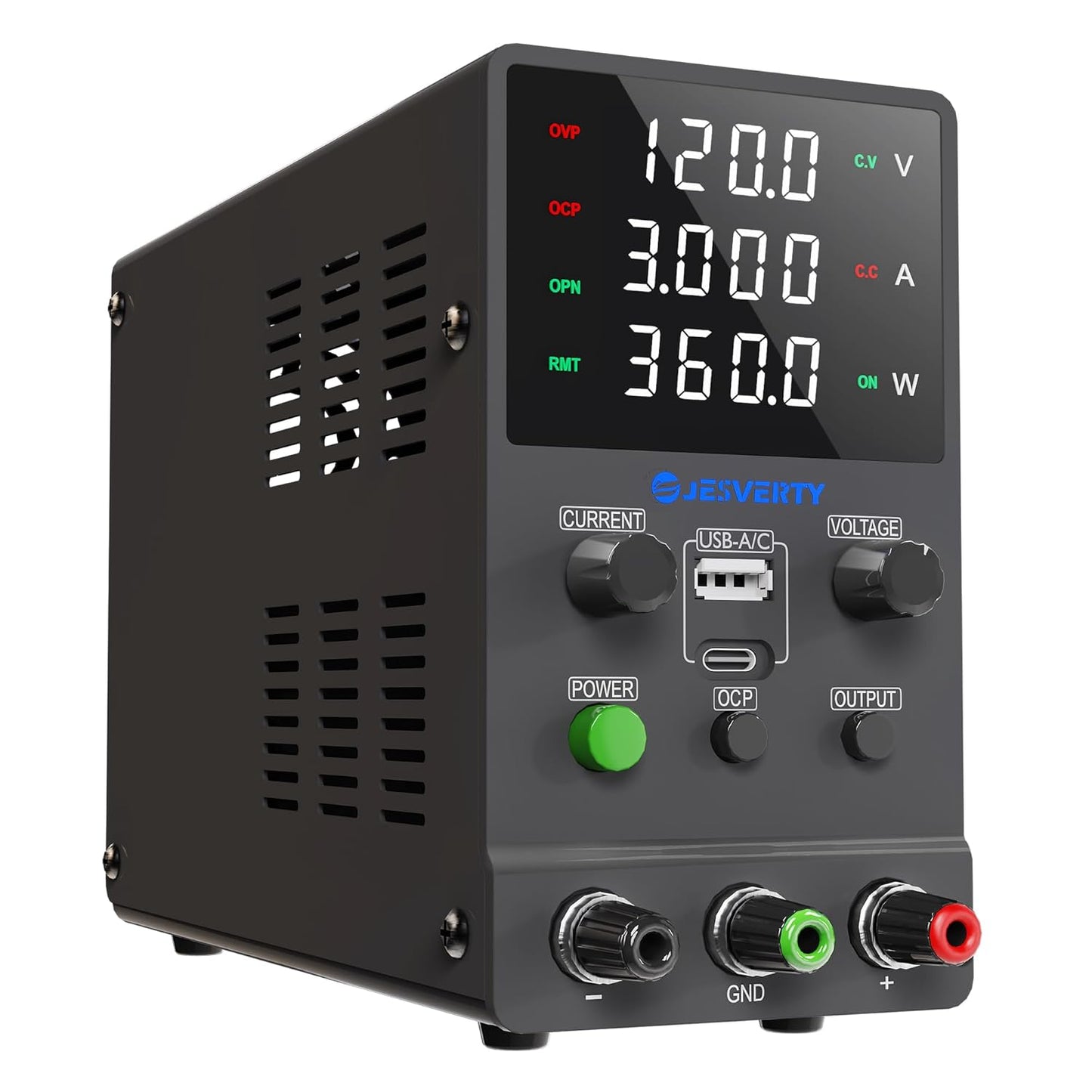 Adjustable 120V Power Supply with Quick-Charge - Jesverty