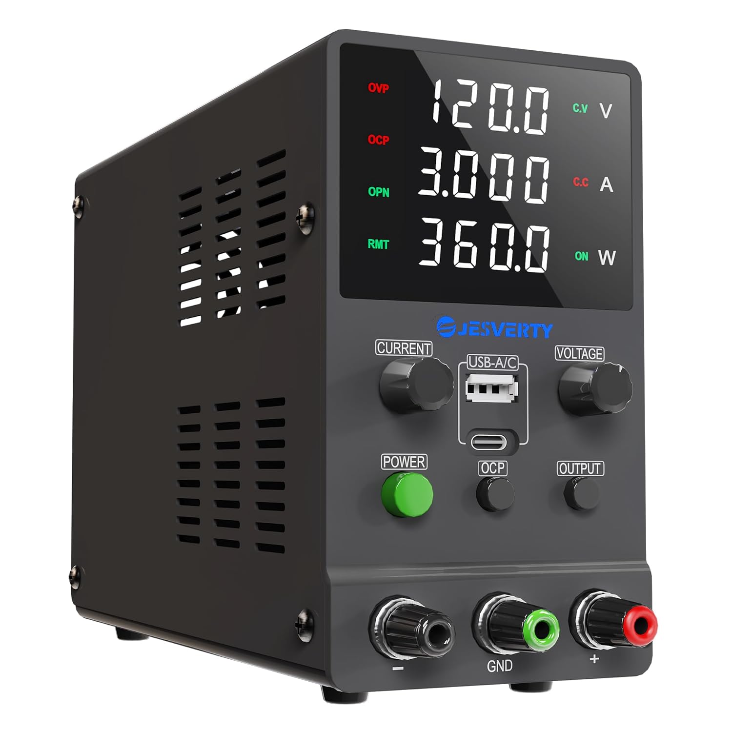 Adjustable 120V Power Supply with Quick-Charge - Jesverty