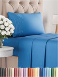 Twin Size 3 Piece Sheet Set - Cooling Royal Blue Luxury Bedding