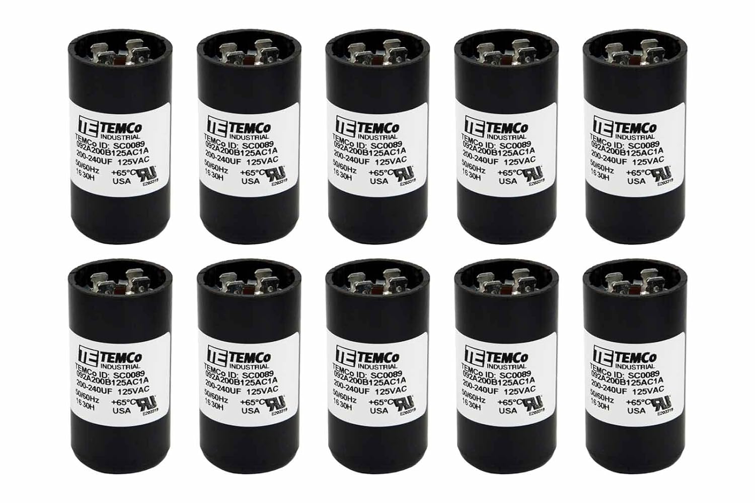 10 Pack 200-240 uF MFD CD60 Start Capacitor for HVAC Systems