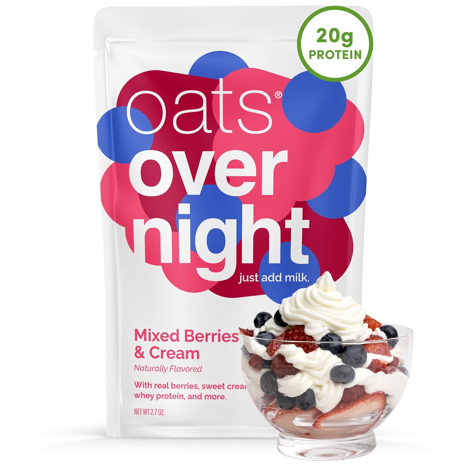 Oats Overnight Mixed Berries & Cream - Protein-Packed Breakfast