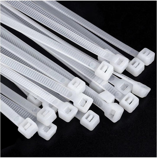 50 White 24 Heavy Duty Zip Ties by BAIJIAER - Extra Long & Strong