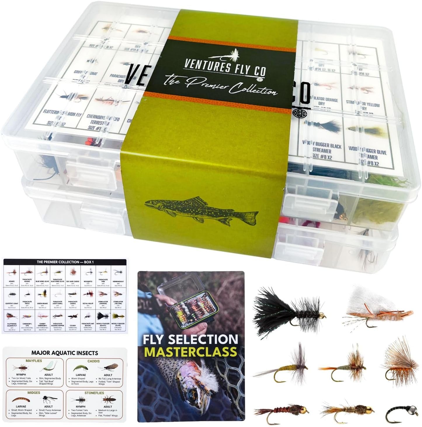 122 Premium Hand Tied Fly Fishing Flies Assortment for Anglers