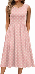Zeagoo Women's Summer Tank Midi Dress with Pockets - Comfortable