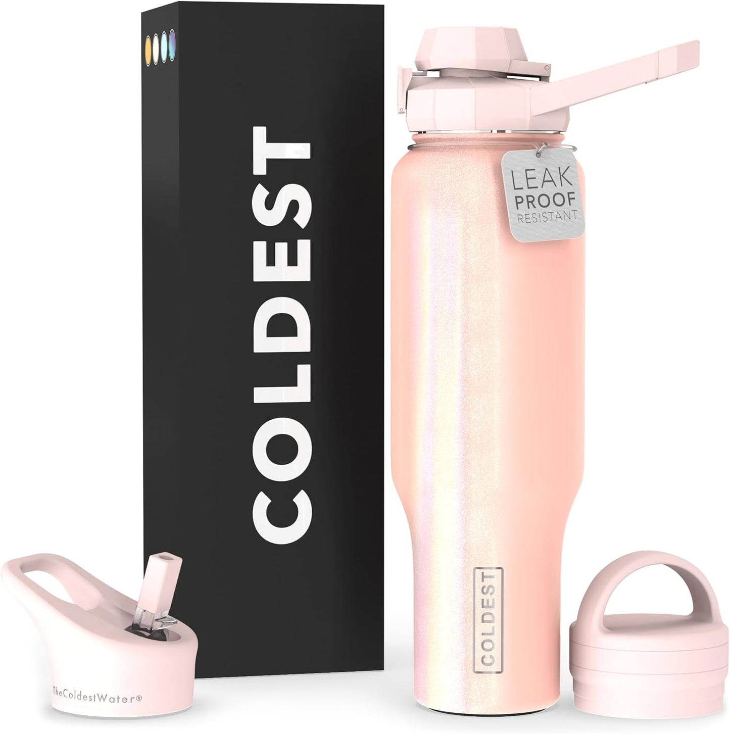Coldest Sports Water Bottle with 3 in 1 Lids for Hydration