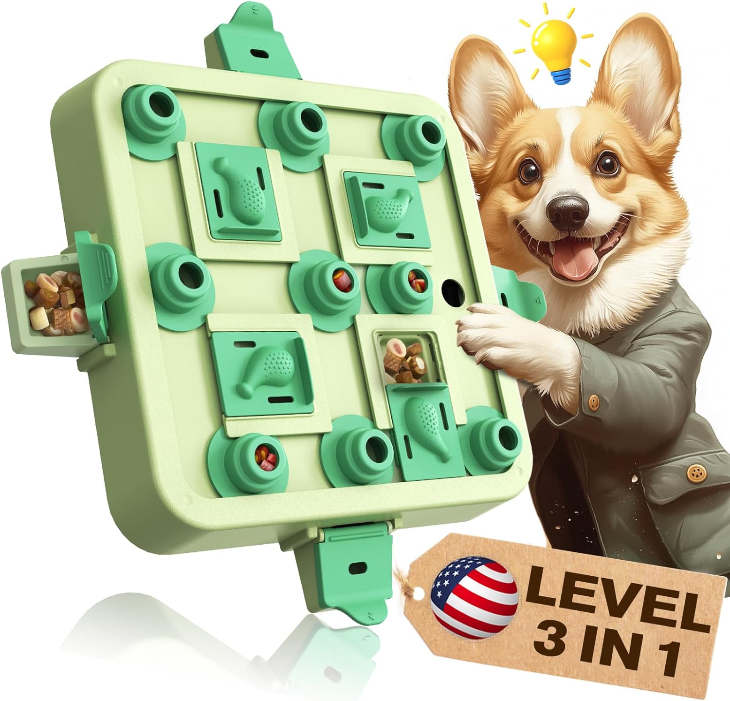 KADTC Dog Chess Puzzle Toy for Smart Dogs - 3 Levels of Fun