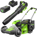 Greenworks 80V 21in Push Lawn Mower + Blower (Gen 2) - Battery Combo