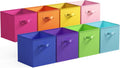 11 Inch Cube Storage Bins 8-Pack - Colorful Fabric Organizers
