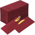 KAMMAK Burgundy Napkins - Elegant Wine Red Dinner Napkins