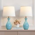 Sky Blue Ceramic Table Lamp Set of 2 - Modern Bedside Lamps