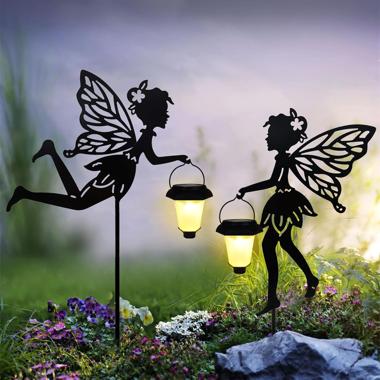 Solar Fairy Garden Stake Decorative Lanterns for Outdoor Charm