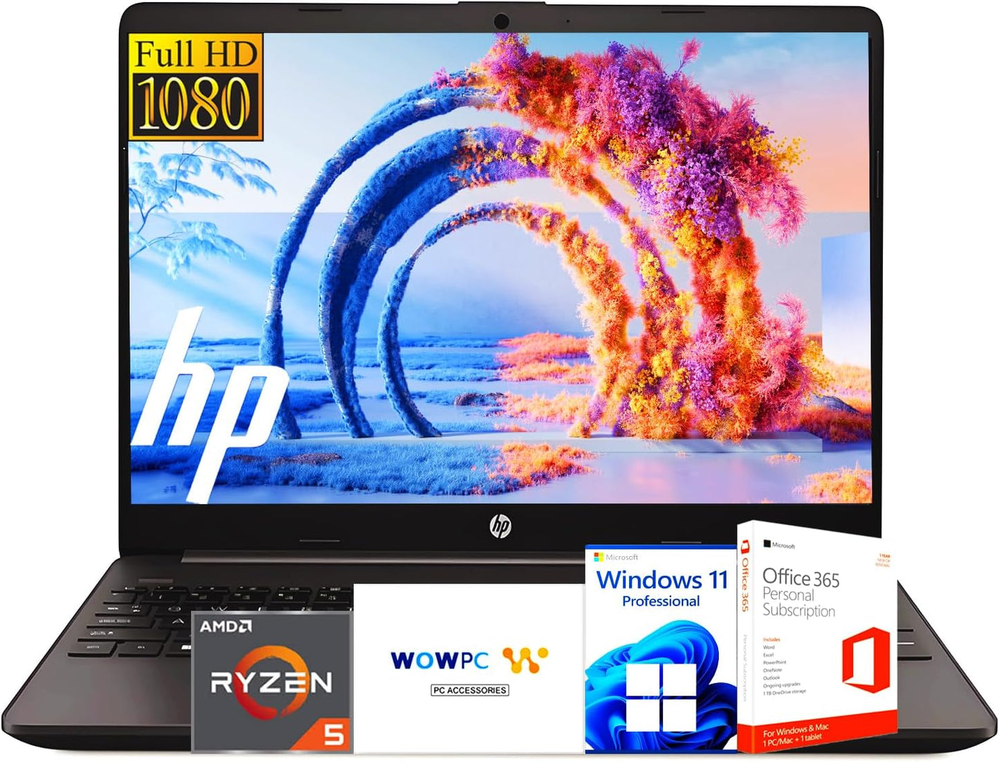 HP Business Laptop with AMD Ryzen 5 and Microsoft Office 365