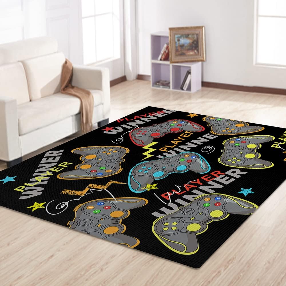 Non-Slip Gamer Room Rug: Ultimate Playroom Upgrade 