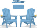 Folding Adirondack Chair with Cup Holder Set of 2 - Weather Resistant