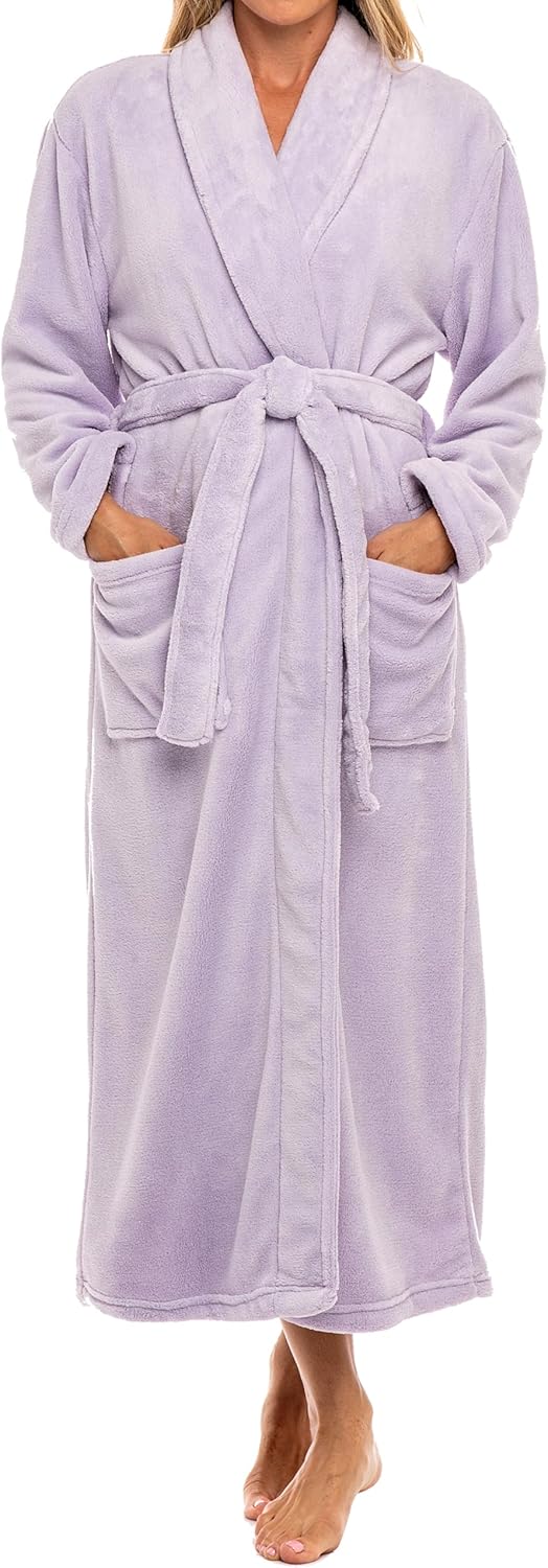 Luxurious Plush Robe for Women - Long Fleece Winter Comfort