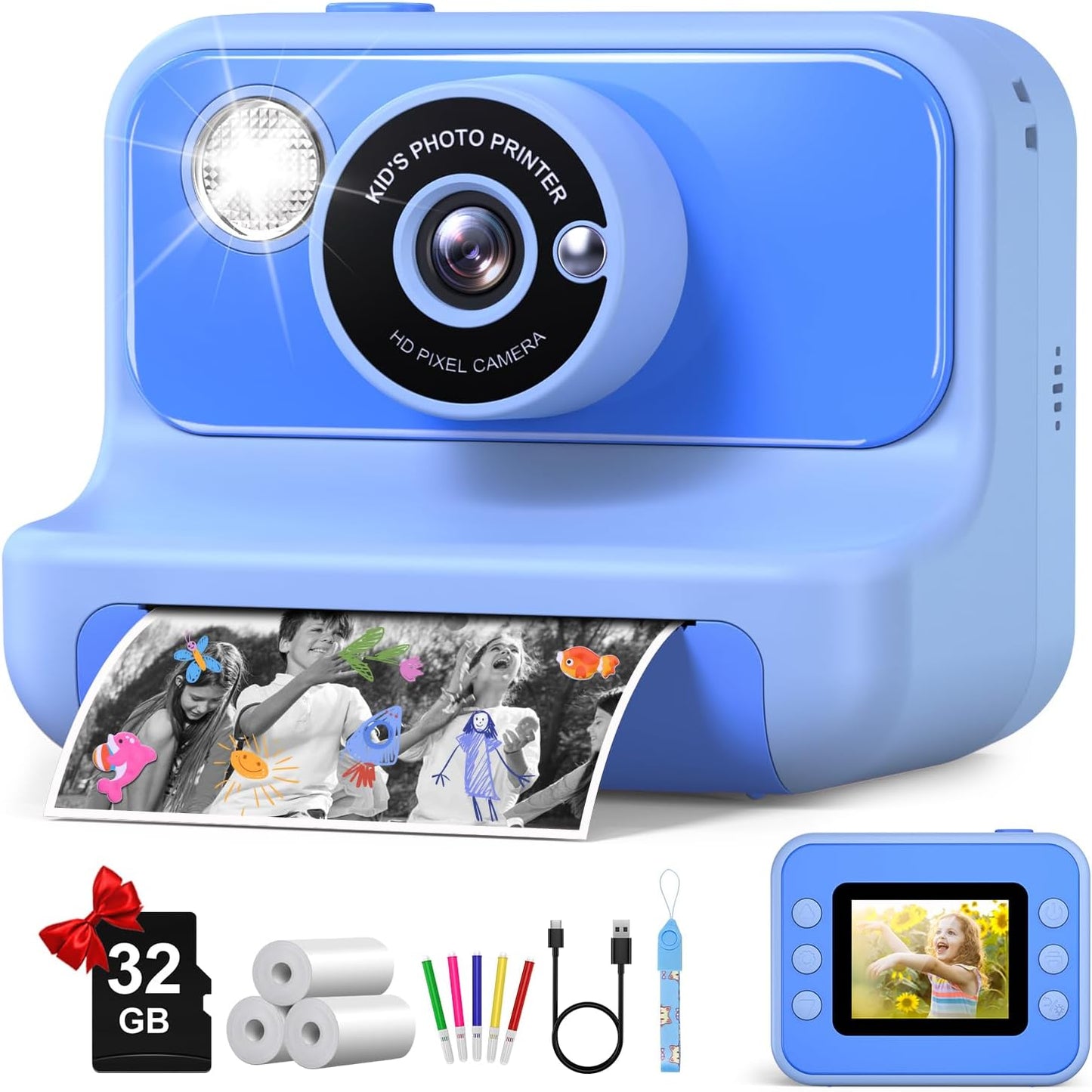 Gofunly Kids Instant Print Camera - Capture Memories Instantly!