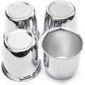 2.8in Trailer Wheel Center Caps 71mm Fit - Chrome Steel Push-Through