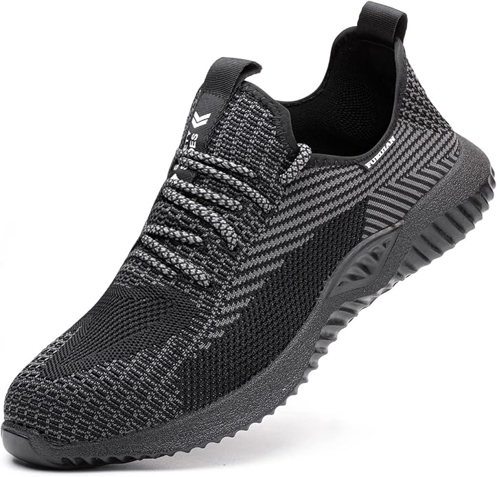 Furuian Steel Toe Shoes for Men - Comfortable Non Slip Sneakers