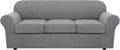 4 Piece Stretch Sofa Covers for 3 Cushion Couch - Dove Jacquard