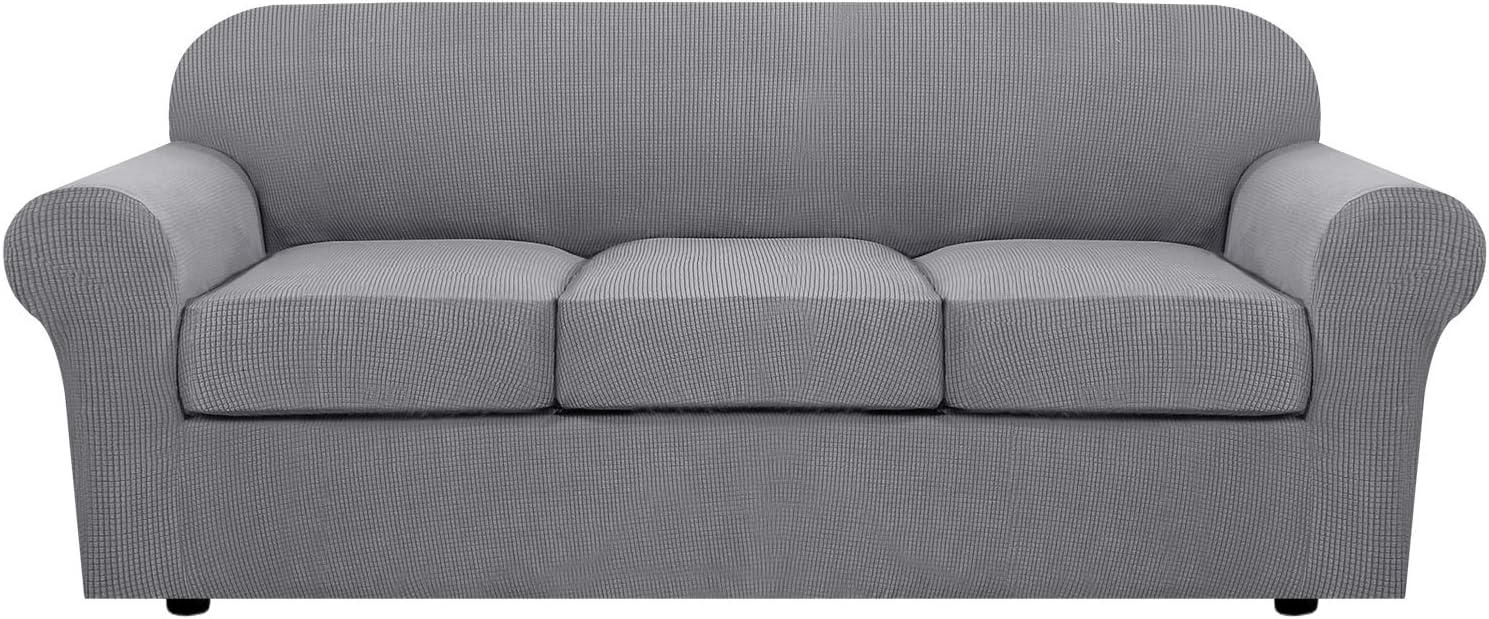 H.VERSAILTEX 4 Piece Stretch Sofa Covers for 3 Cushion Couch