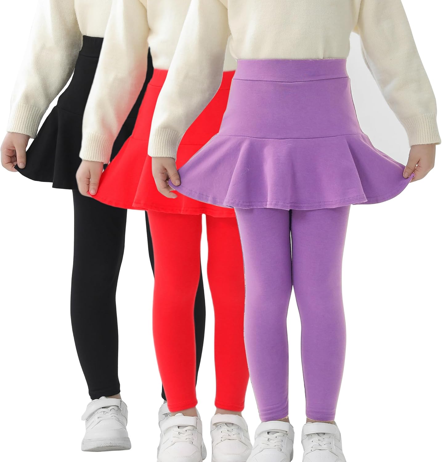 Trendy Girls' Leggings with Skirt - Perfect for 3-8 Years