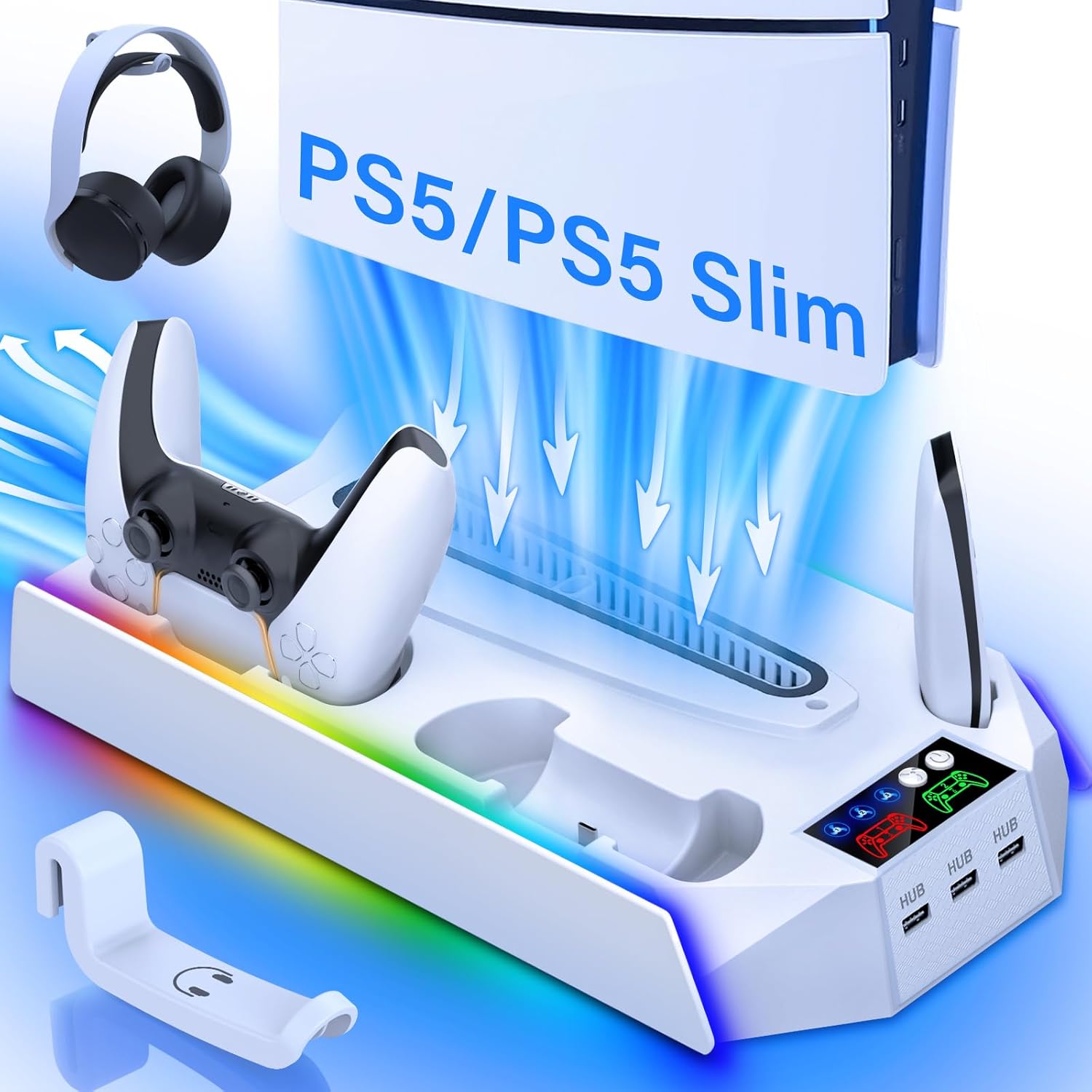Enhanced Gaming Experience with PS5 Cooling Station by Hollabudz