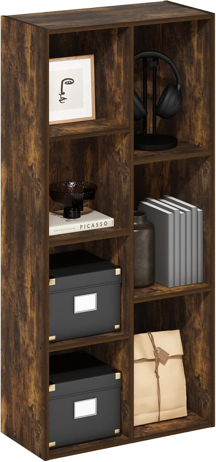Furinno LUDER 7-Cube Bookshelf for Stylish Home Organization